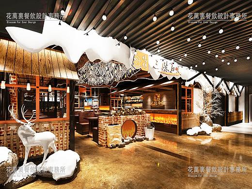 深圳·三妹真火餐饮空间设计案例-花万里