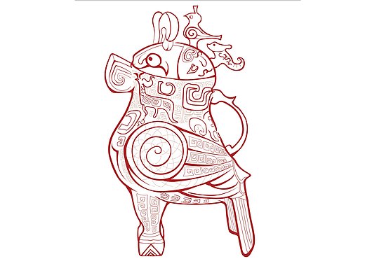 河南博物馆"妇好鸮遵"手绘设计