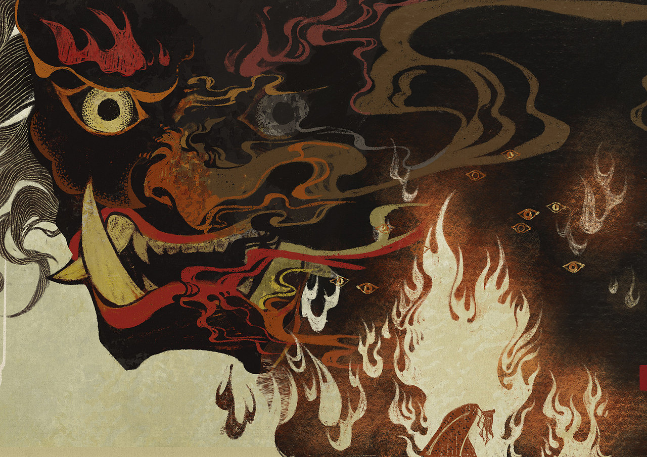 原创插画《风赋》（图ZMjY0NjU2NTQw） - 艺术插画 - 站酷设计师其中一个每木原创素材 - 站酷ZCOOL