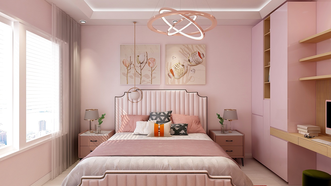 少女粉色系卧室