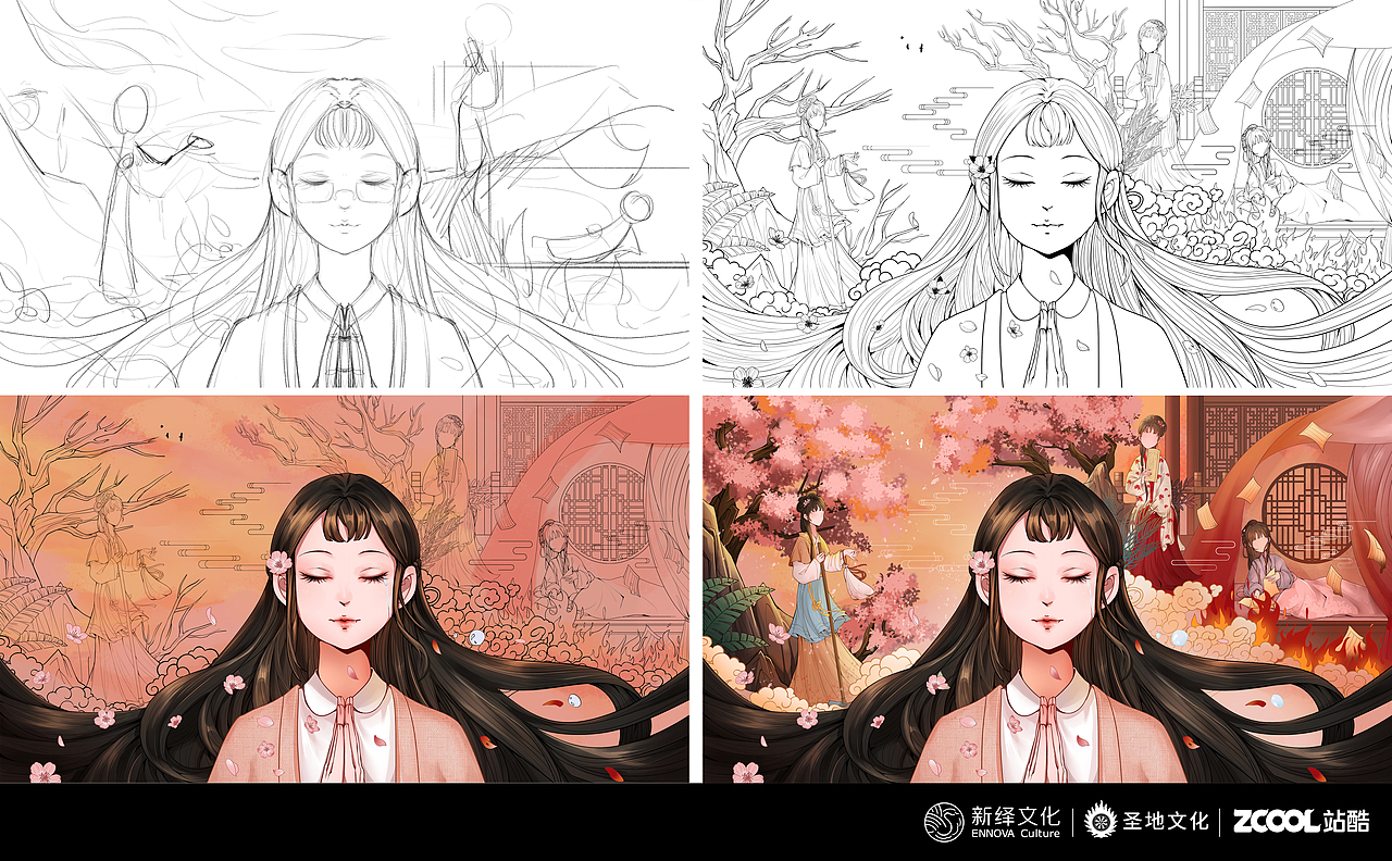 前世如梦（图ZMzA2MTc4NTU2） - 商业插画 - 站酷设计师超黑猫警长原创素材 - 站酷ZCOOL