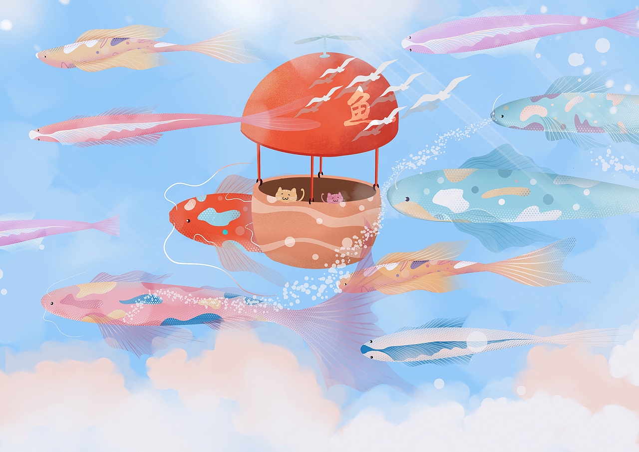 《鱼》（图ZMjY1NTk4NzMy） - 艺术插画 - 站酷设计师包柴柴原创素材 - 站酷ZCOOL