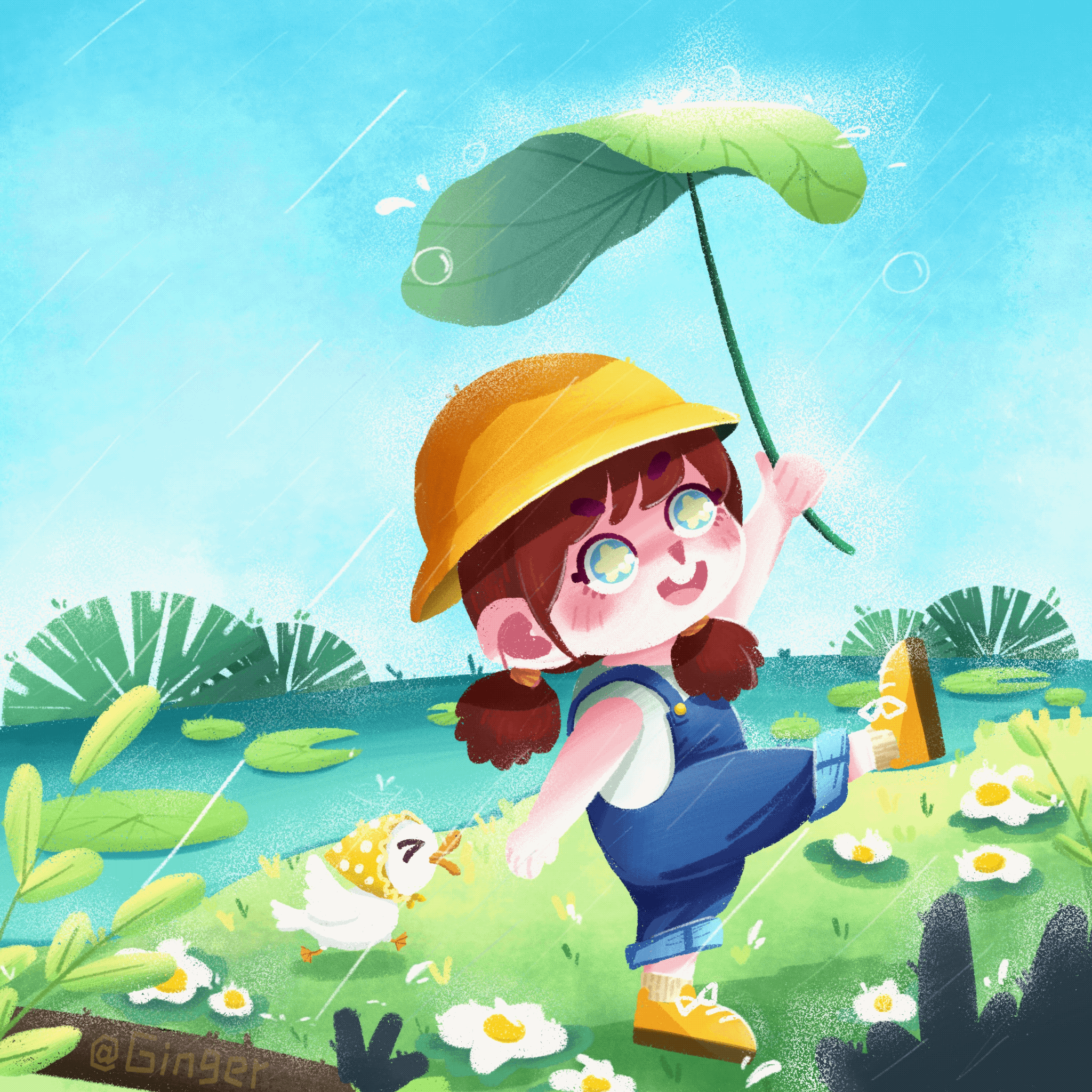 夏天到了🌞原创插画（图ZMzAyNzY2MDUy） - 创作习作 - 站酷设计师江江姜酱原创素材 - 站酷ZCOOL