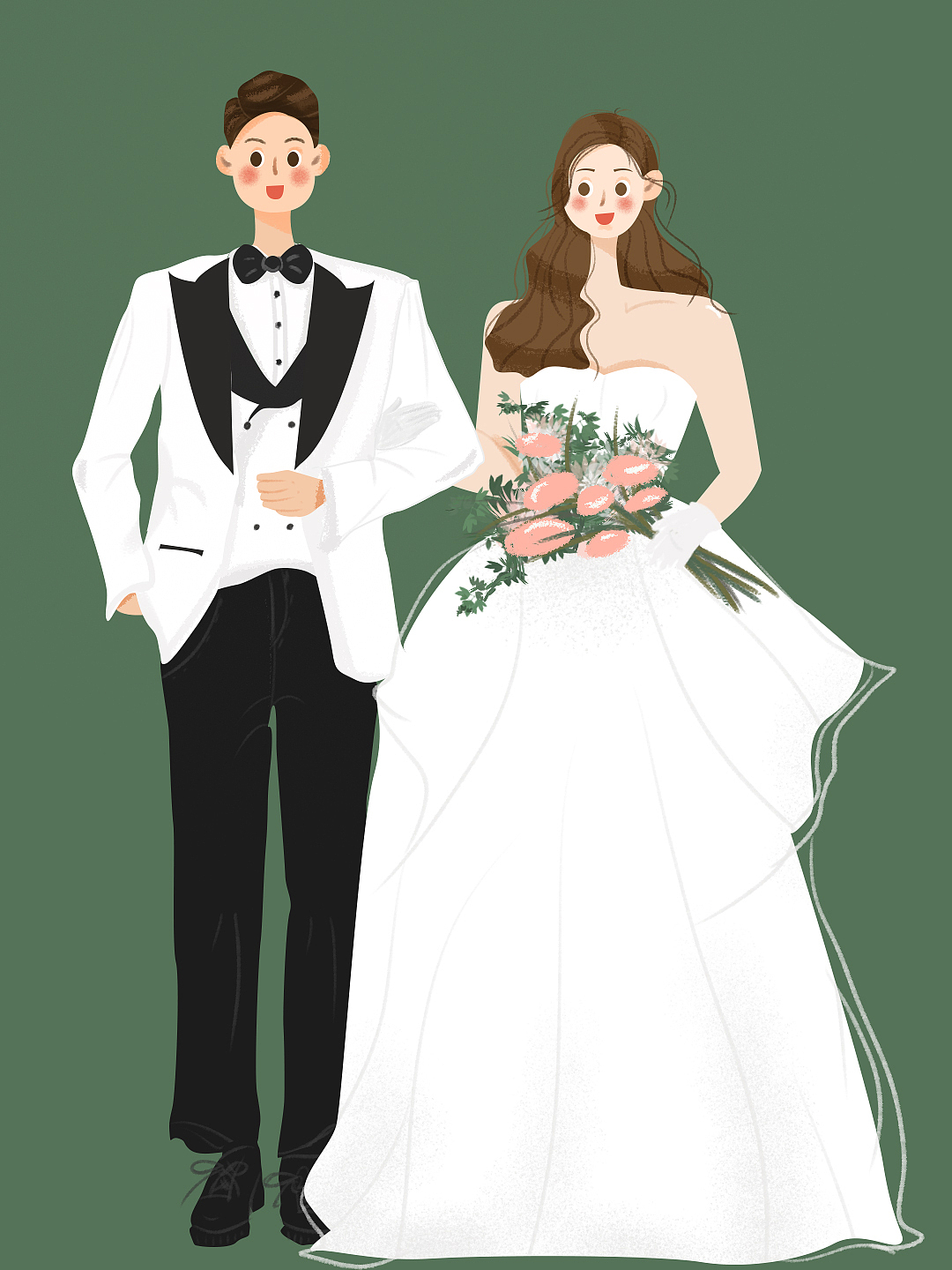 【手绘婚礼请帖】婚礼插画