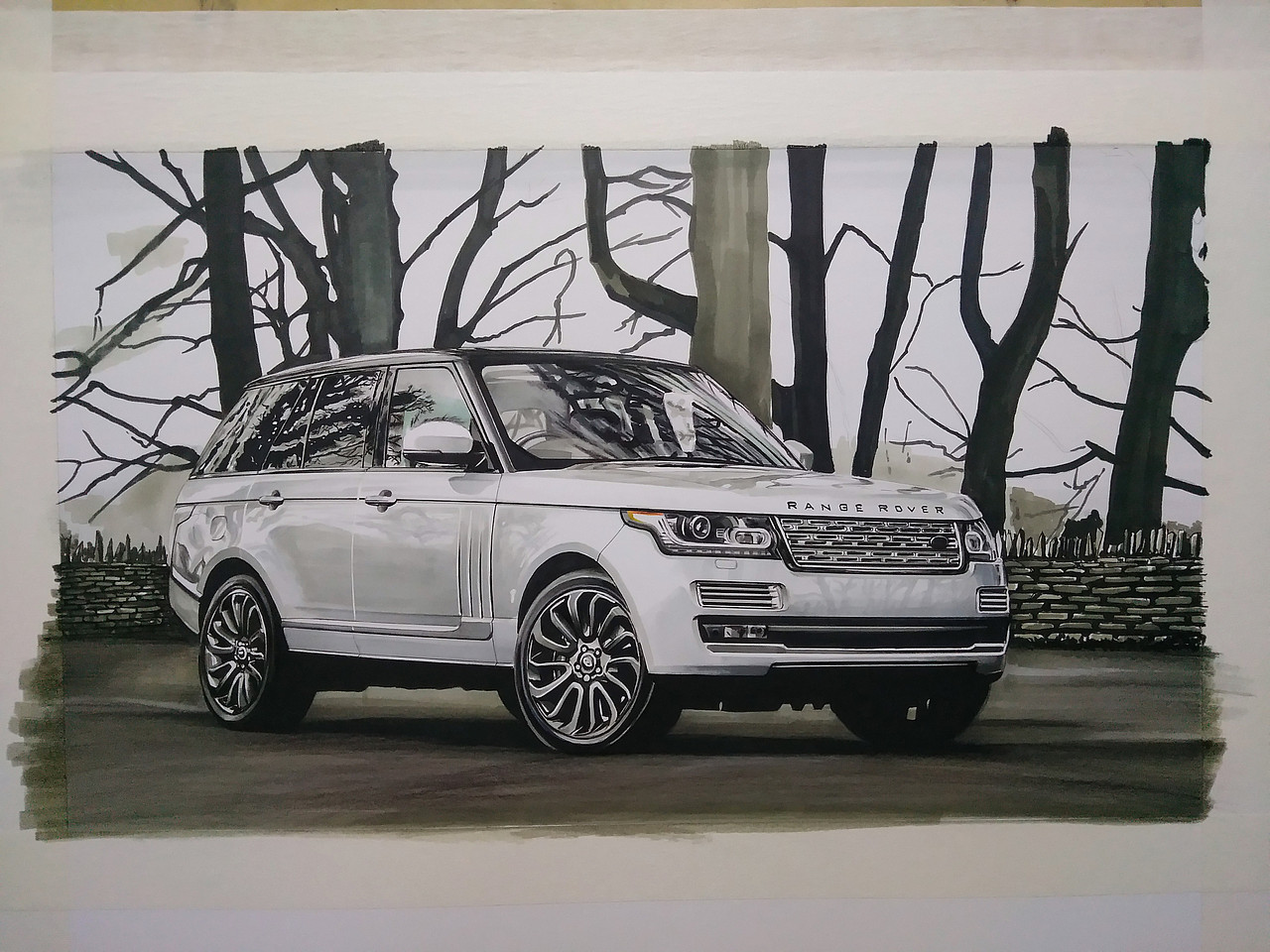 马克笔手绘 Range-Rover