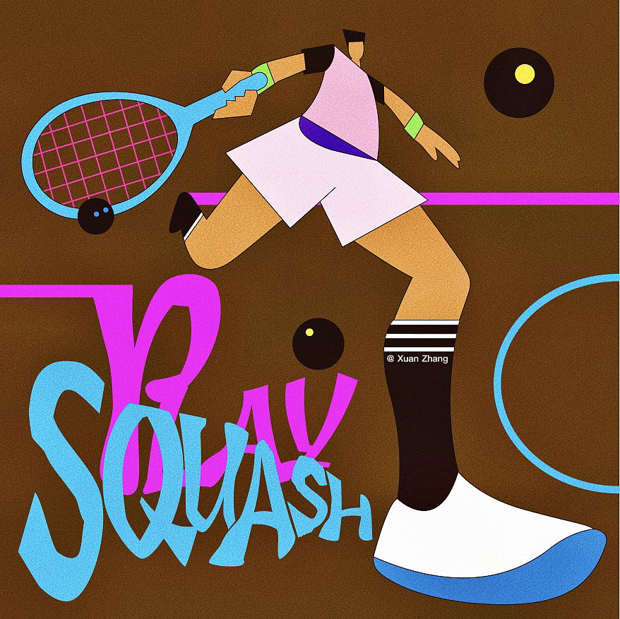 插画习作|壁球发烧友系列插画