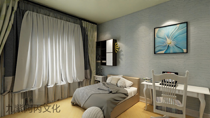 清新风格主卧设计（图ZMTI5NTkyNTAw） - 家装设计 - 站酷设计师小丙奇原创素材 - 站酷ZCOOL