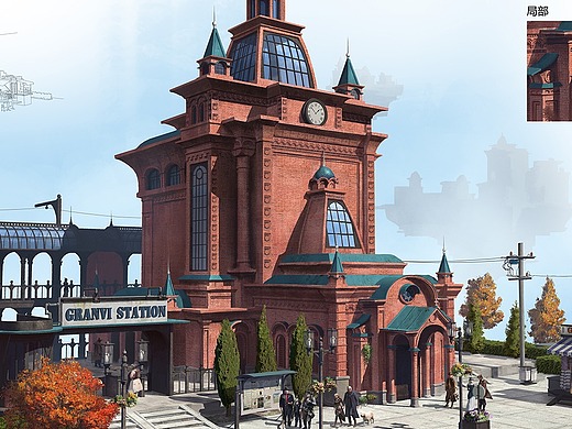 场景原画-欧式建筑载具单体设计