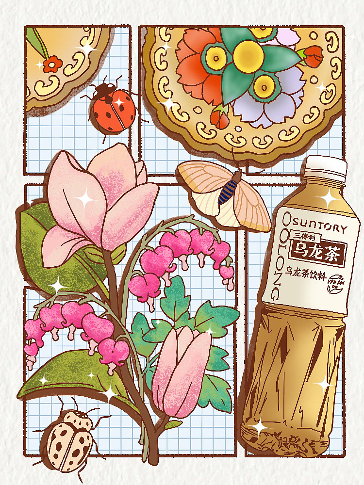 分镜插画｜花卉➕小物件饰品（图ZMzI0OTExMjY4） - 创作习作 - 站酷设计师Indeepmood原创素材 - 站酷ZCOOL