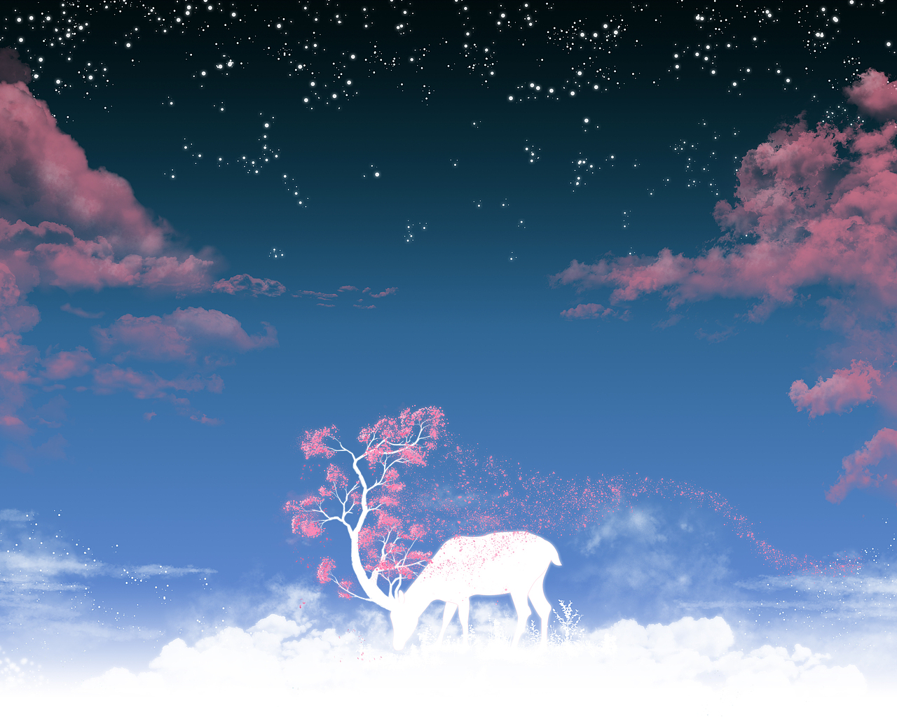 云中鹿（图ZMjMzNjkyMDEy） - 商业插画 - 站酷设计师熙画原创素材 - 站酷ZCOOL