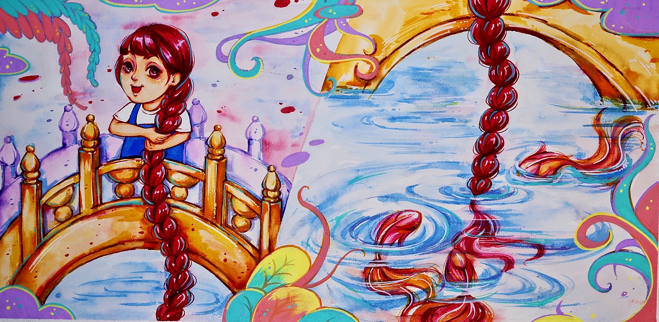 绘本《小真的长头发》|插画|绘本|guan关qi琦_原创作品-站酷(zcool)