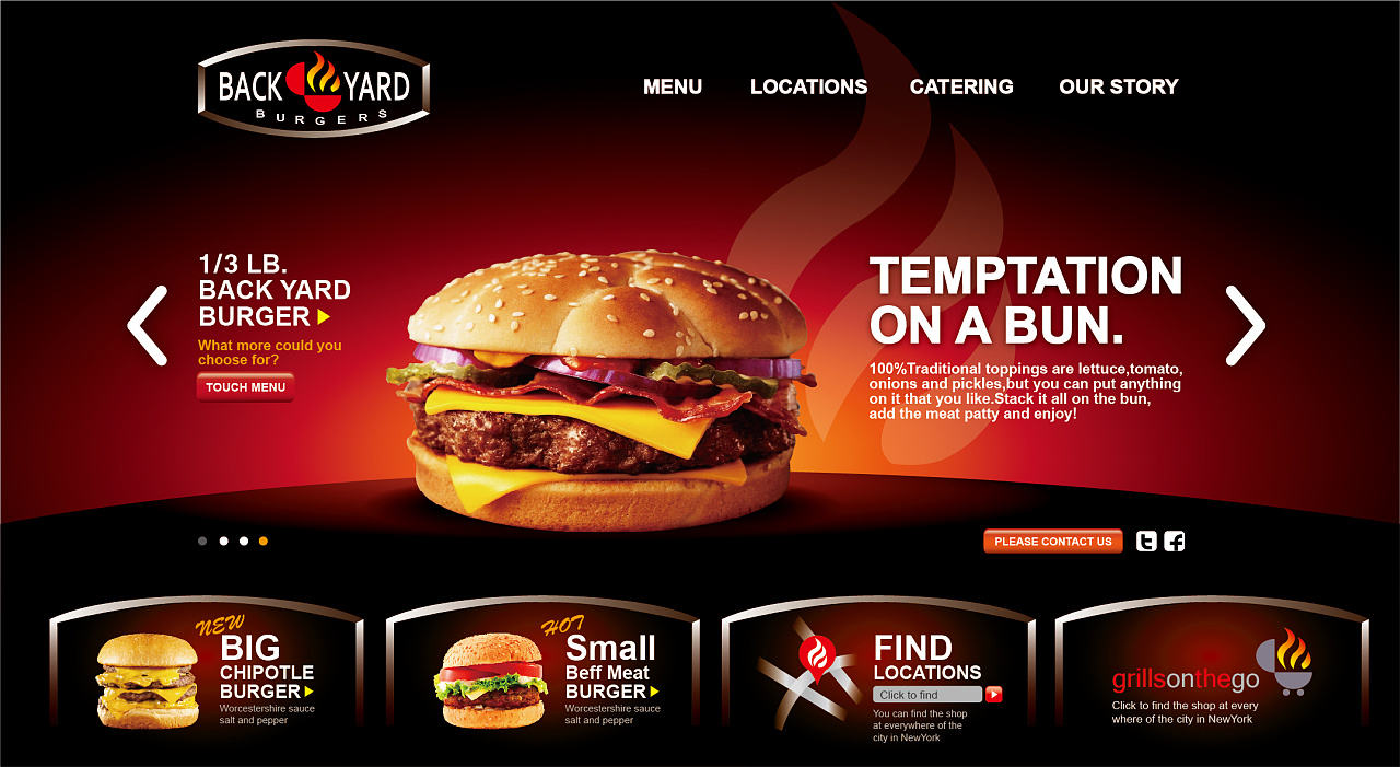 临摹外国汉堡网站banner