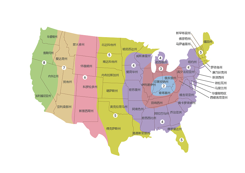 云途物流美国派送分区地图