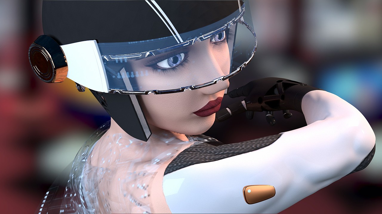 赛博风格3D女角色雕刻02