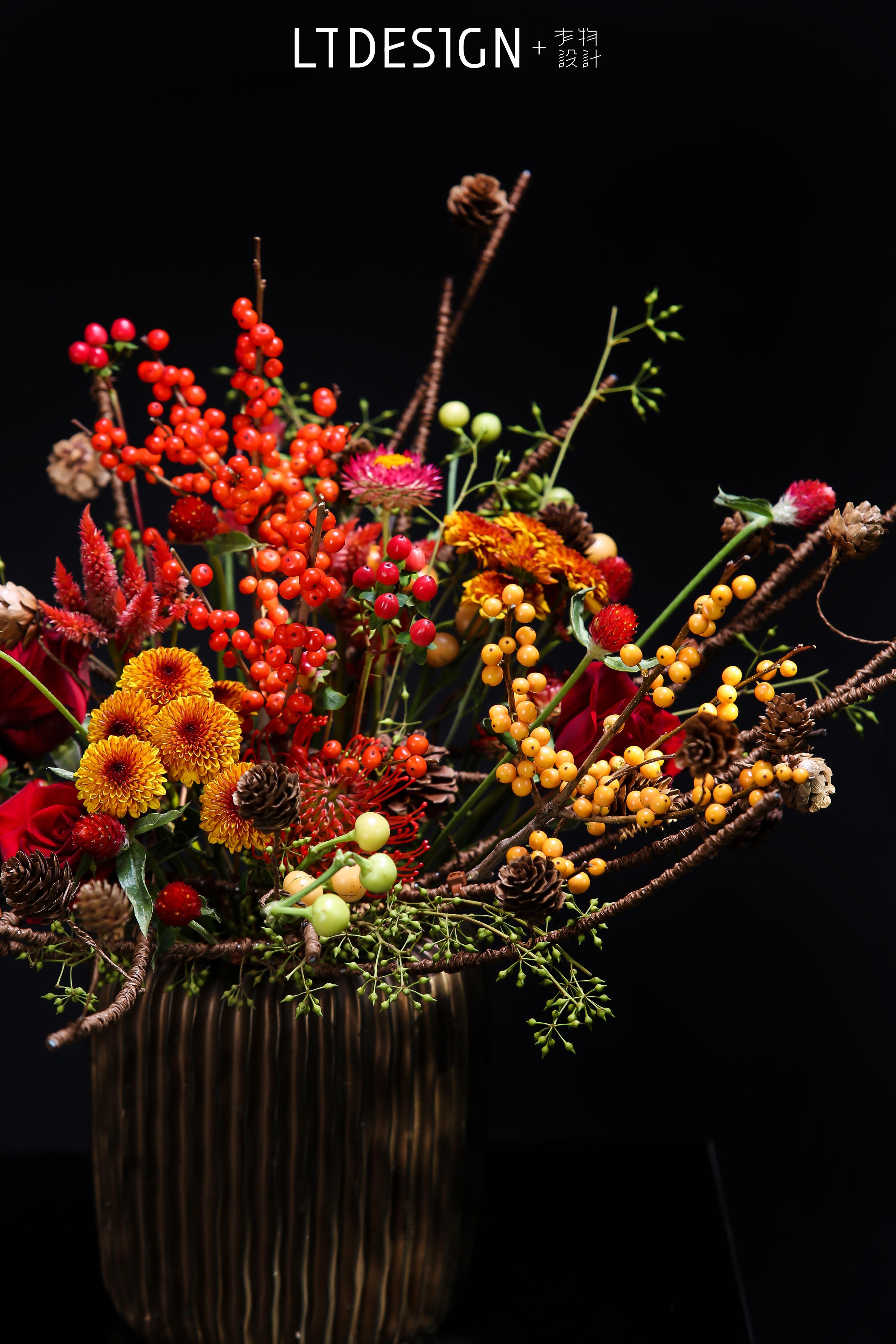 圣诞主题桌花|手工艺|其他手工|李物设计花艺培训 - 原创作品 - 站酷