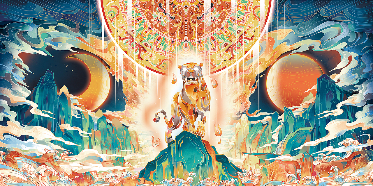 虎啸山河（图ZMjgxNDU5NzY0） - 商业插画 - 站酷设计师XXXXuAn原创素材 - 站酷ZCOOL