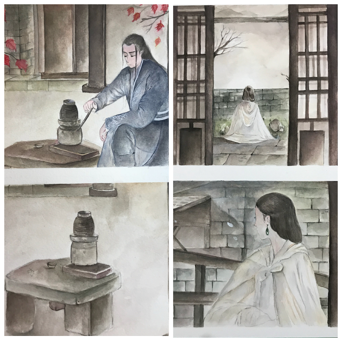 为烈火如歌创作的系列插画