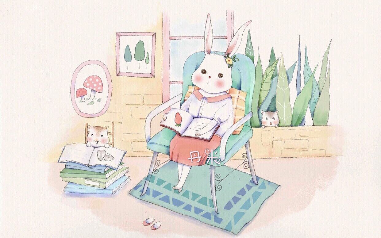 小清新治愈系小动物插画作品