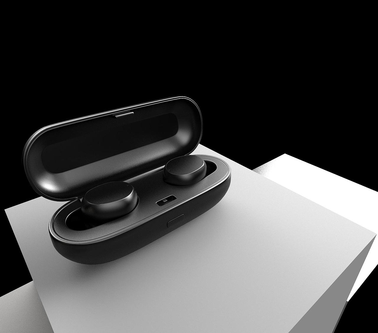 纪念一下第一次建模第一次渲染--蓝牙耳机（图ZMTkyOTAzMTMy） - 产品 - 站酷设计师我真菜鸭原创素材 - 站酷ZCOOL