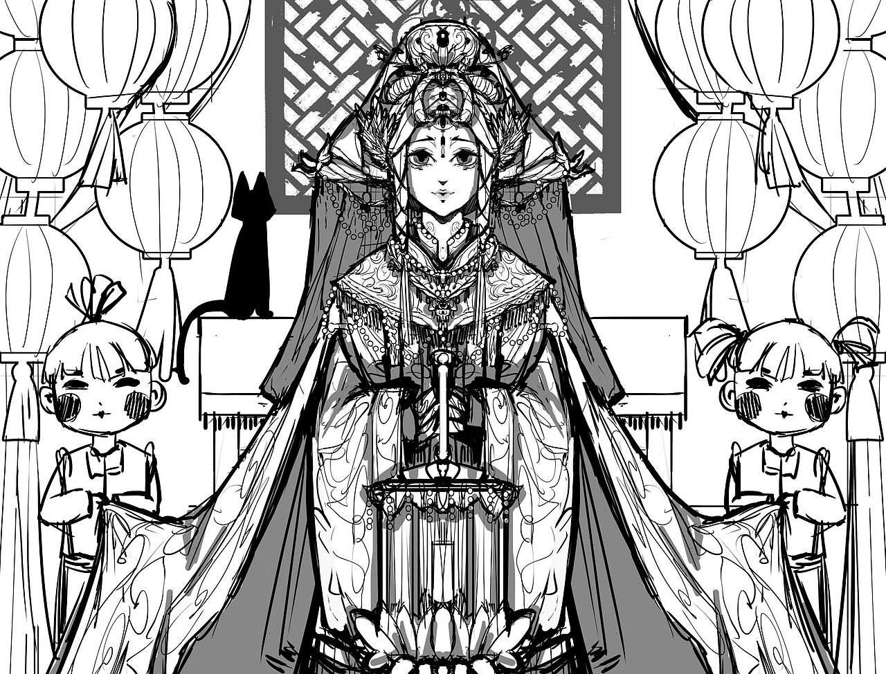 鬼女出嫁（图ZMzI3MTgwMDI4） - 商业插画 - 站酷设计师超黑猫警长原创素材 - 站酷ZCOOL