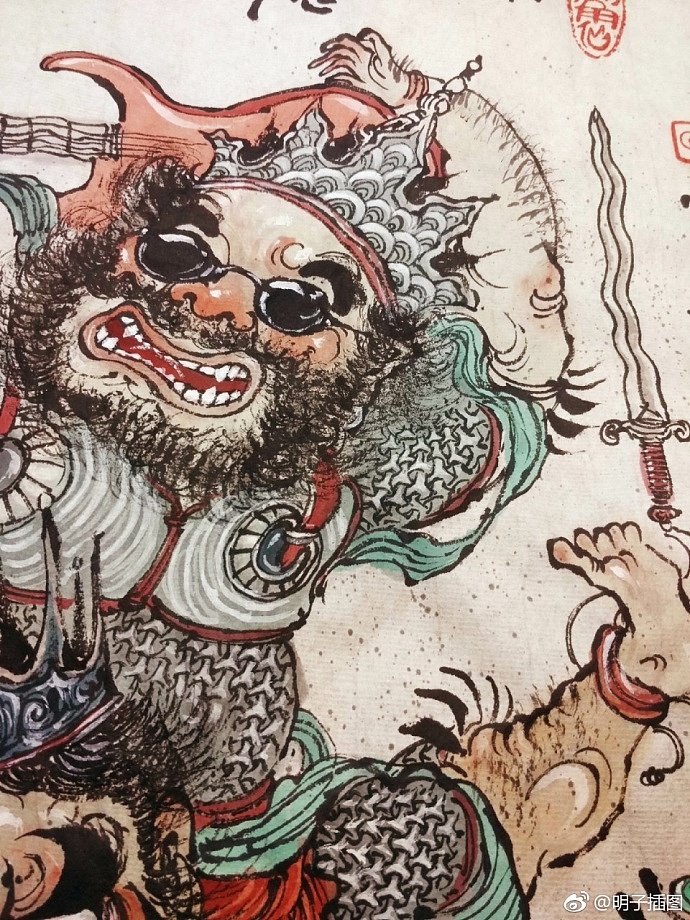 四大金刚（图ZODczNDIzMTI=） - 绘画 - 站酷设计师明子水墨奇幻世界原创素材 - 站酷ZCOOL