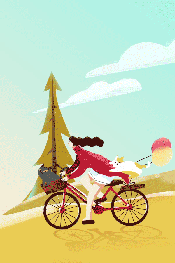 骑单车的小姑娘（图ZOTMwMDQ1NzY=） - Motion Graphic - 站酷设计师cloudyI原创素材 - 站酷ZCOOL