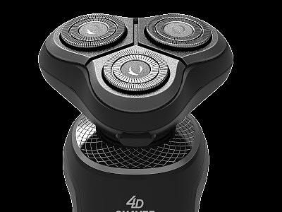 剃须刀 3D模型渲染 刀头浮动动画展示