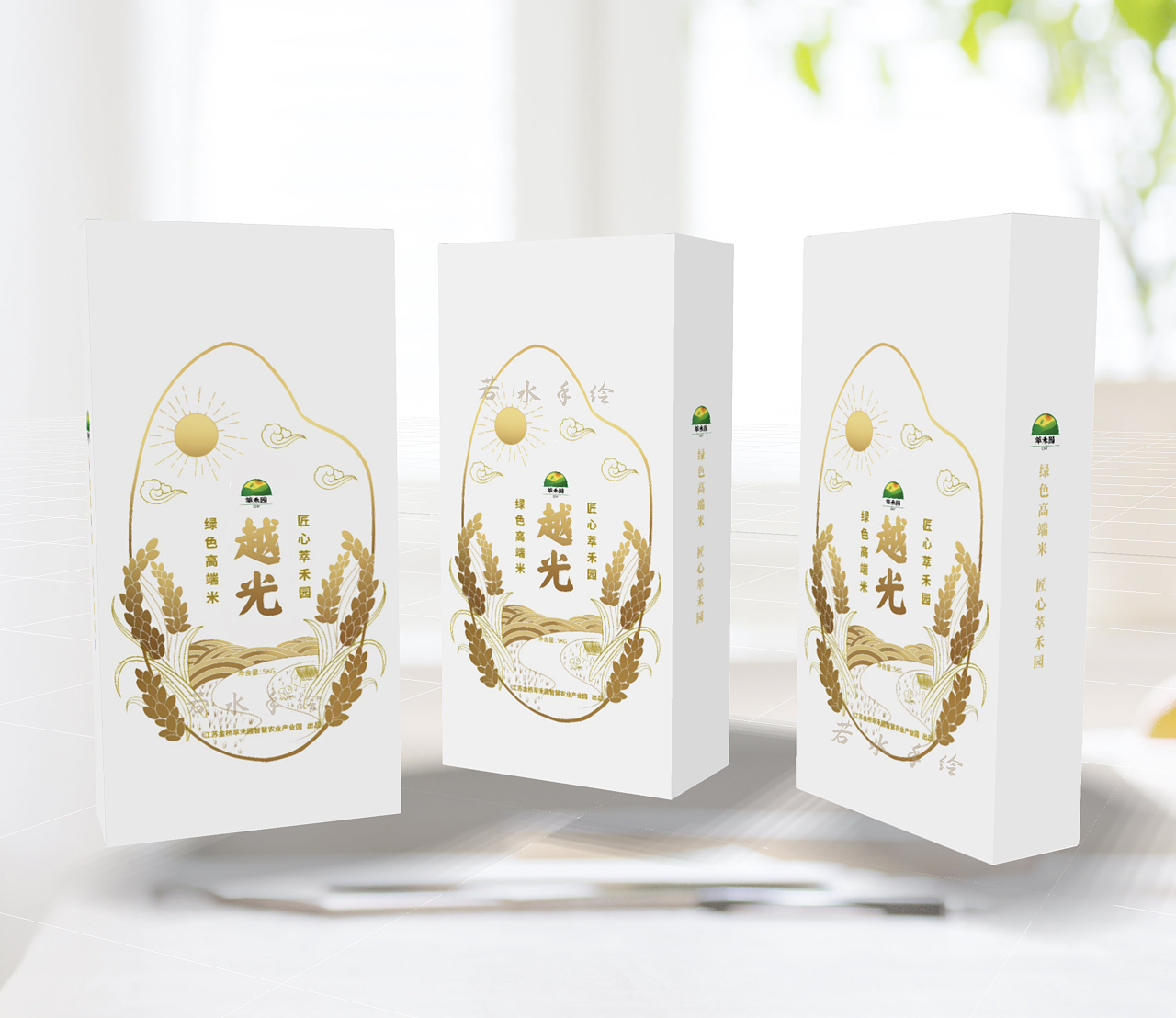 简约款烫金大米包装设计