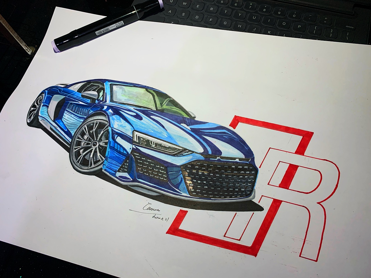 【萝卜手绘】audi r8