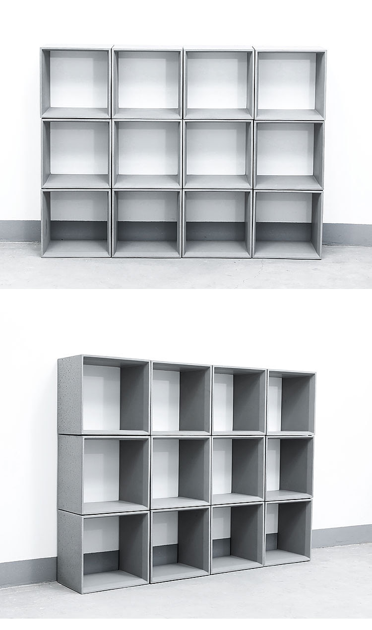 觉一fone/水泥书柜混凝土置物收纳多功能创意ins组合柜