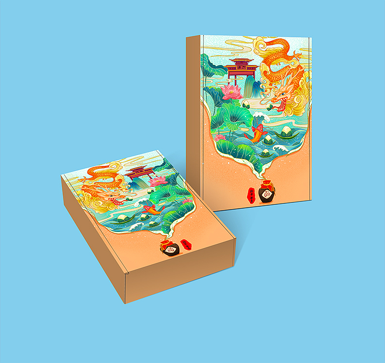中国风端午节插画包装