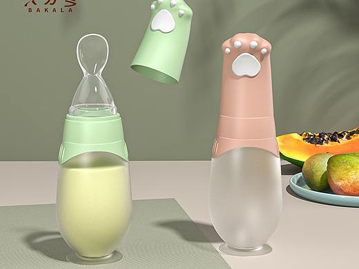宝宝辅食喂养勺C4D建模