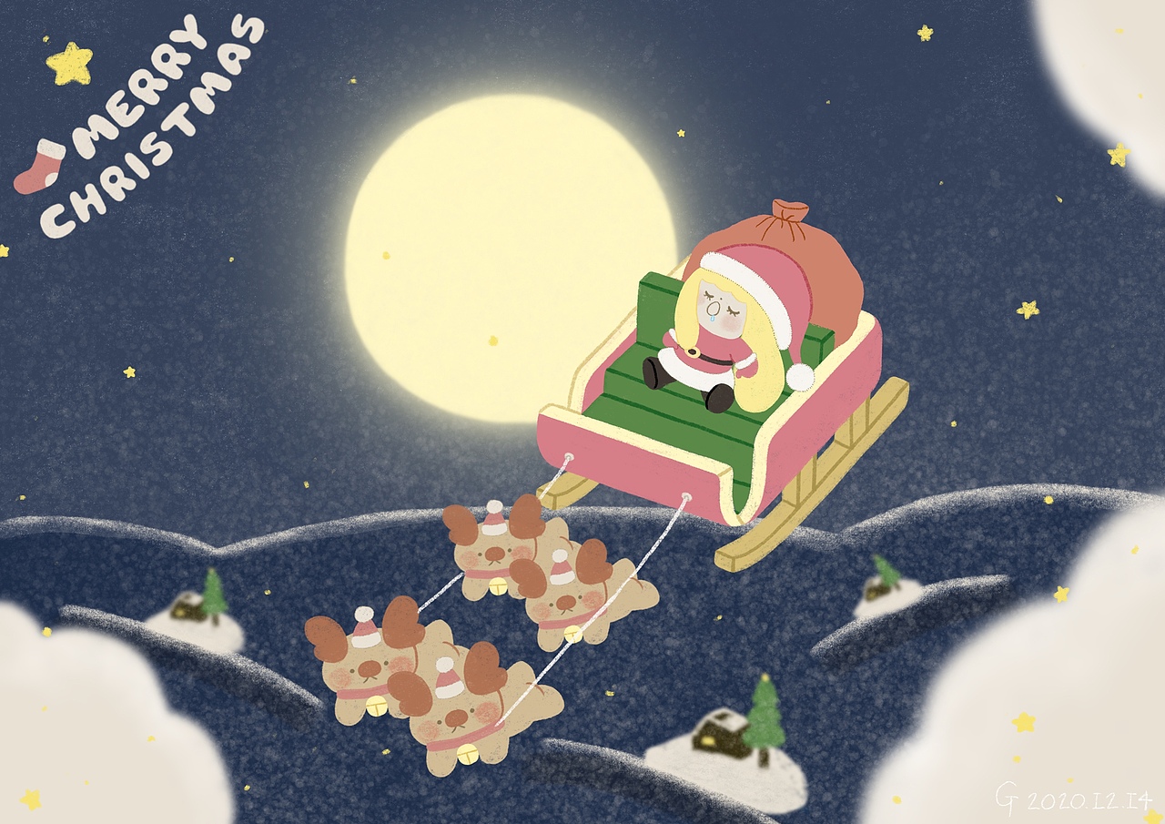 2020年圣诞节习作「小懒团子-圣诞快乐」