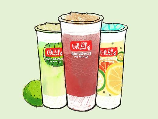 晓肆奶茶饮料插画