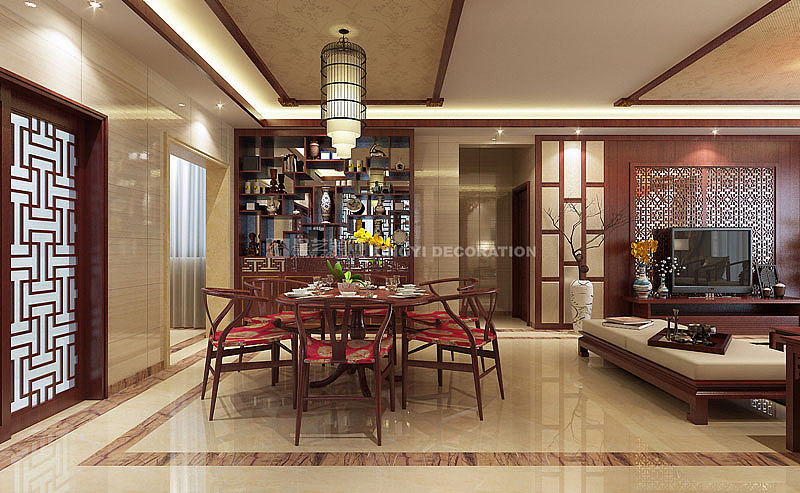 贵阳地铁湖山郡别墅设计,新中式风格装修效果图!
