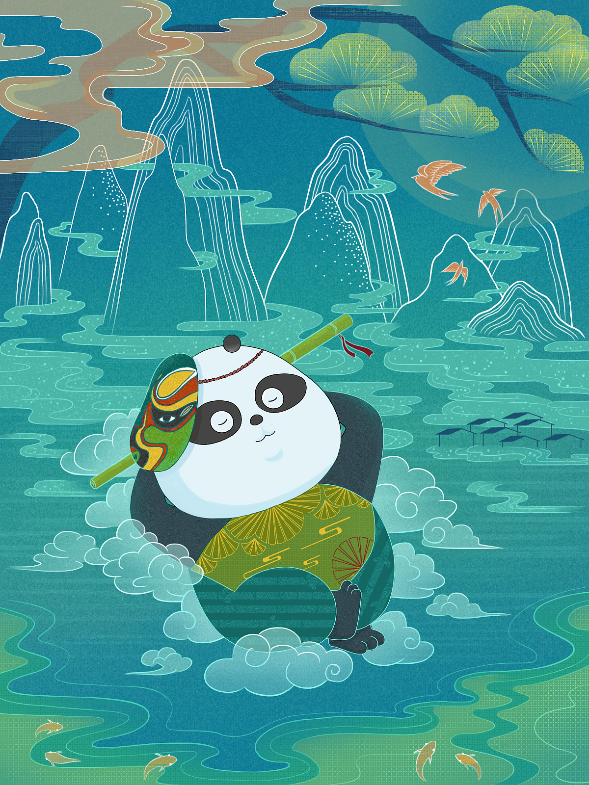 东方胖丸国潮熊猫当道