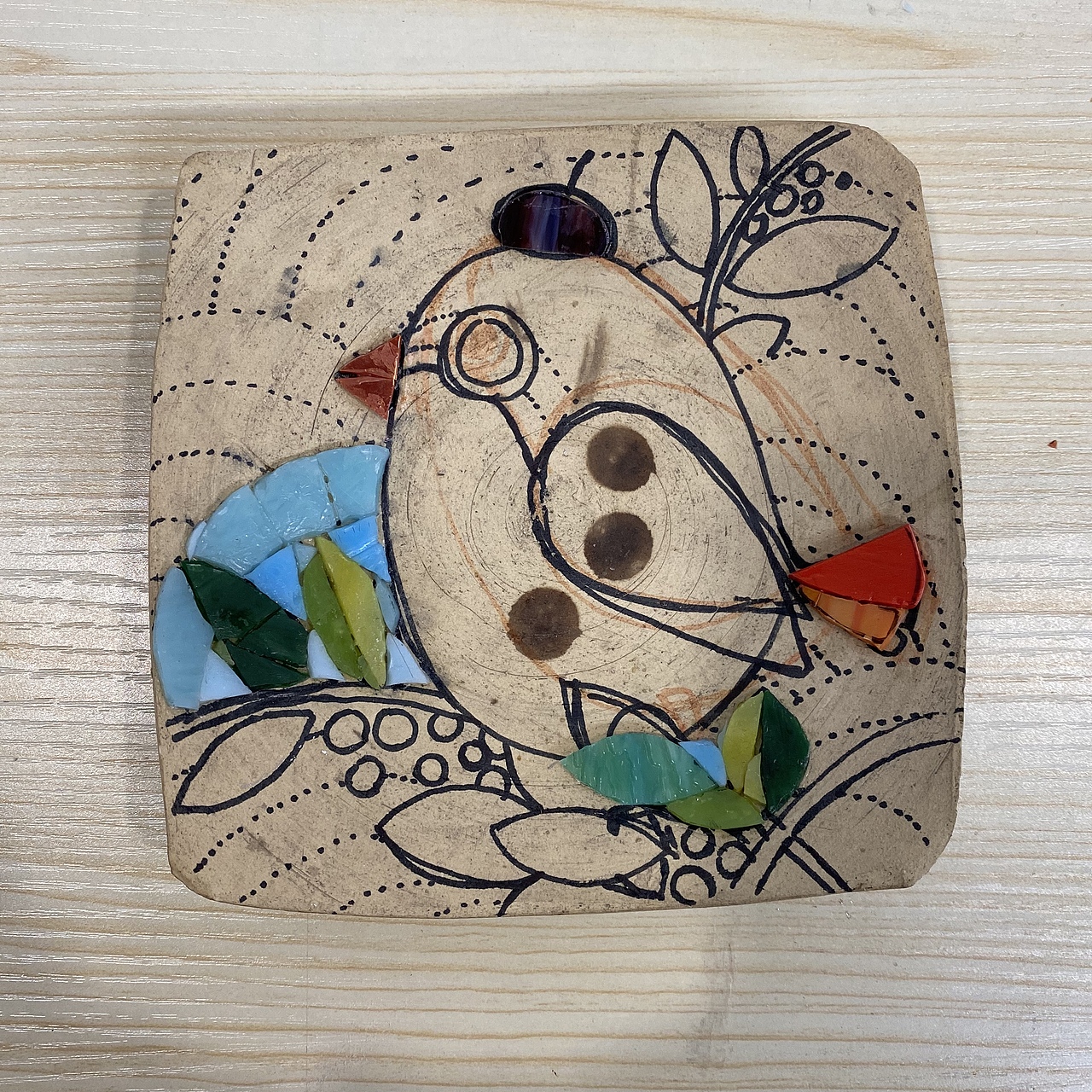 玻璃马赛克：戴帽子的小鸟儿（图ZMjUzMjMwNTAw） - 其他手工艺 - 站酷设计师桂桂猫原创素材 - 站酷ZCOOL