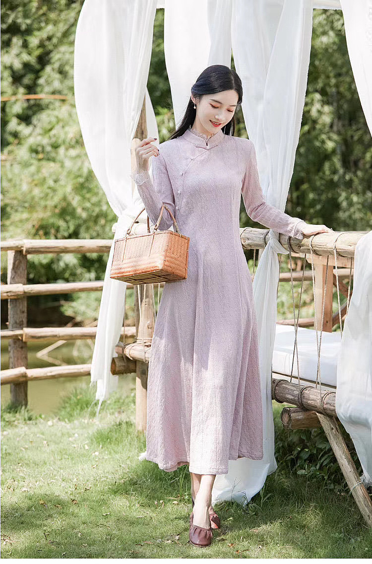 中式旗袍改良现代旗袍中式汉服复古女装模特拍摄拍照