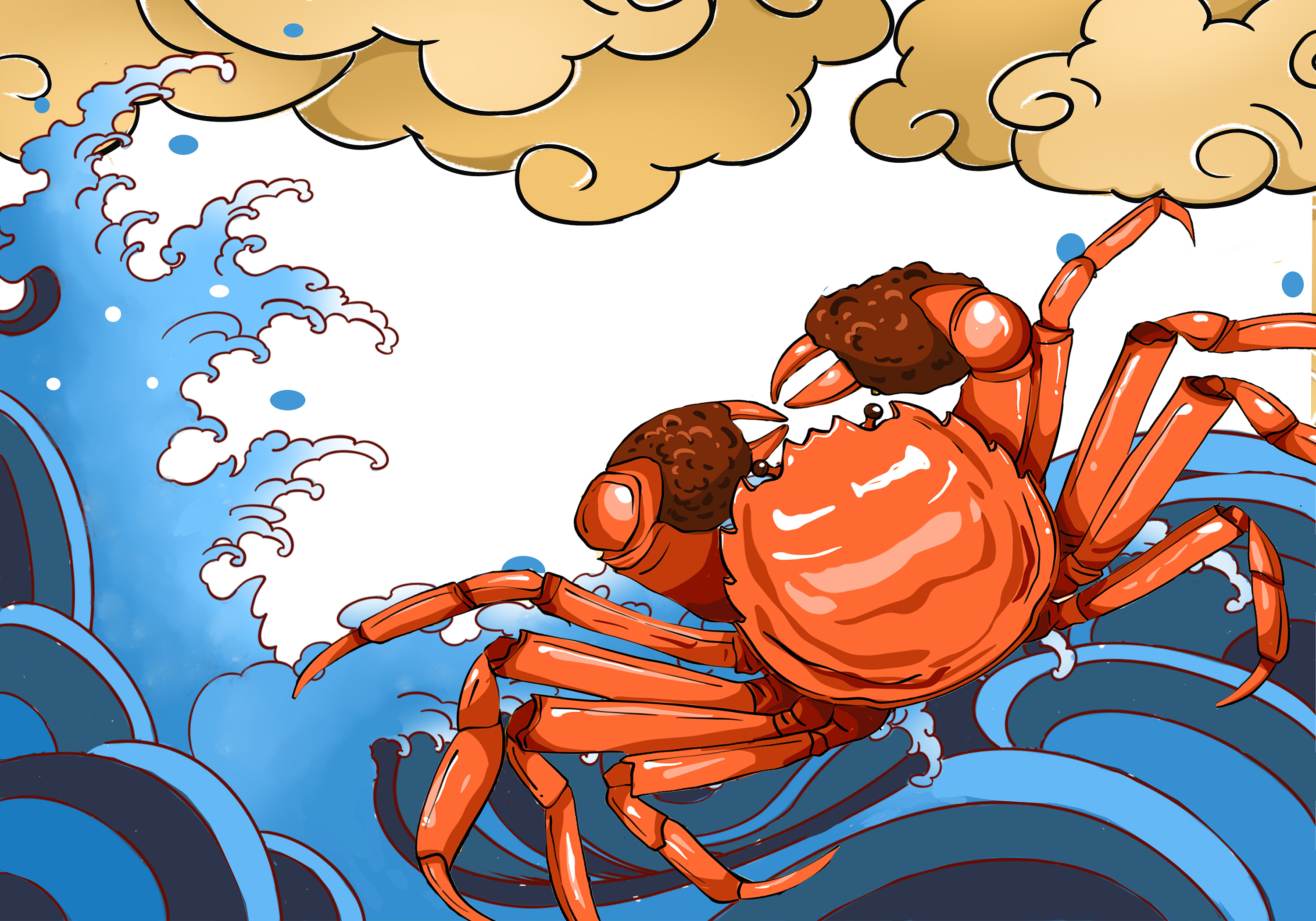 螃蟹|插画|创作习作|freebard尼尼微 - 原创作品 - 站酷 (ZCOOL)