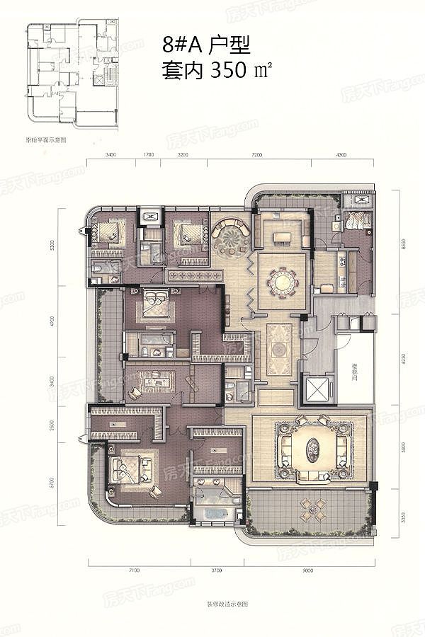龙湖舜山府装修设计|大平层改造设计|350平轻奢现代风