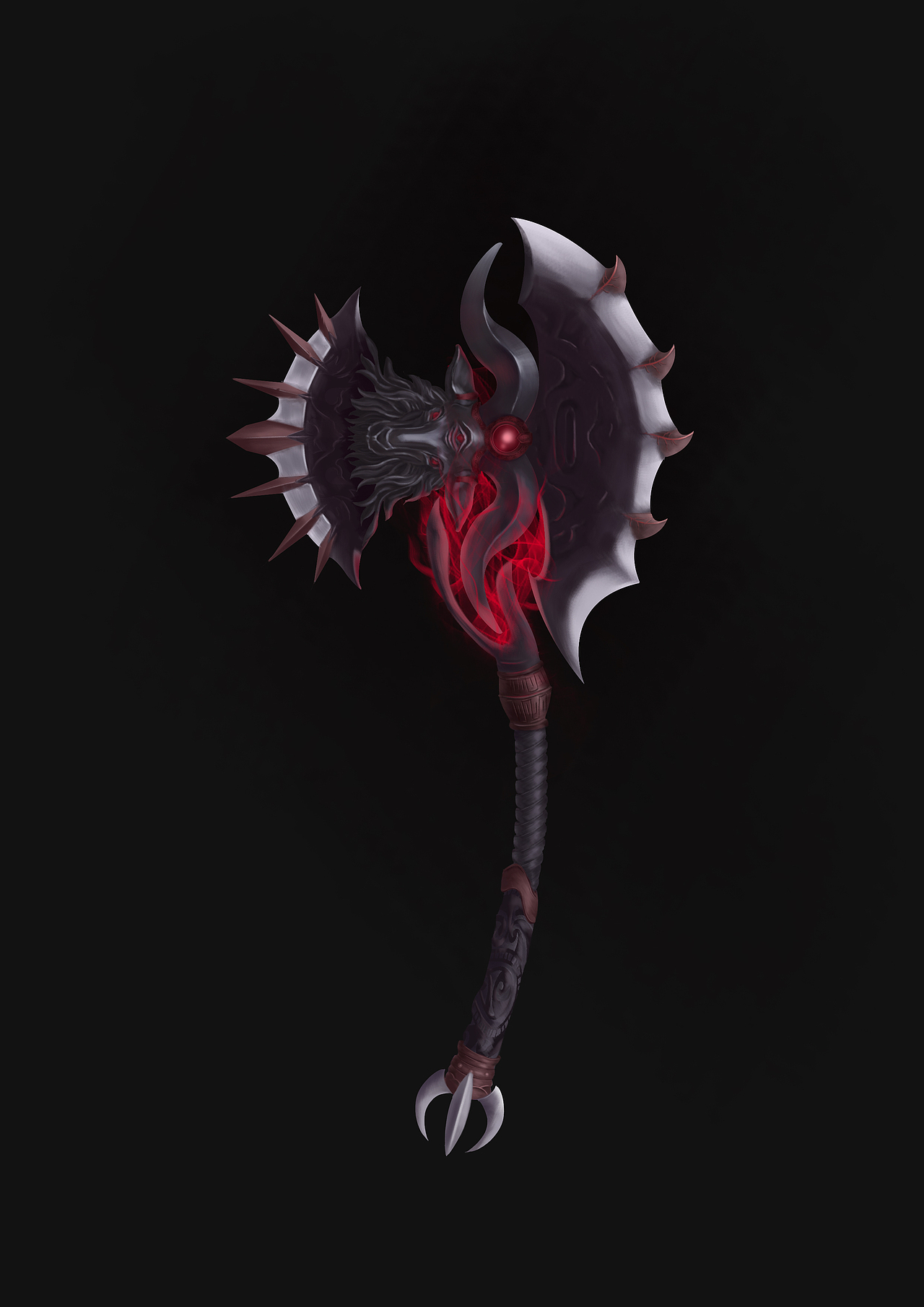 原创武器原画设计恶魔撒旦之斧