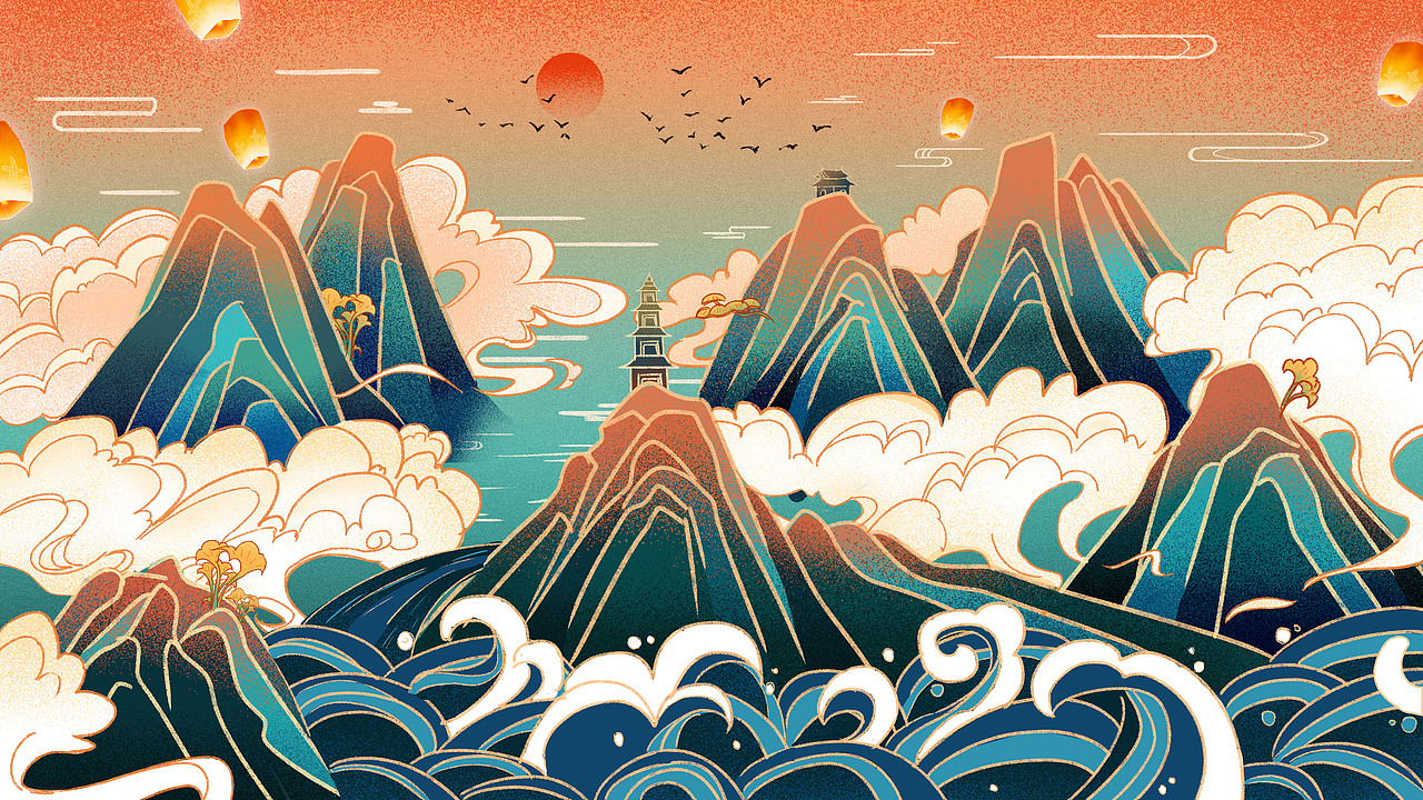 国潮风汉服插画