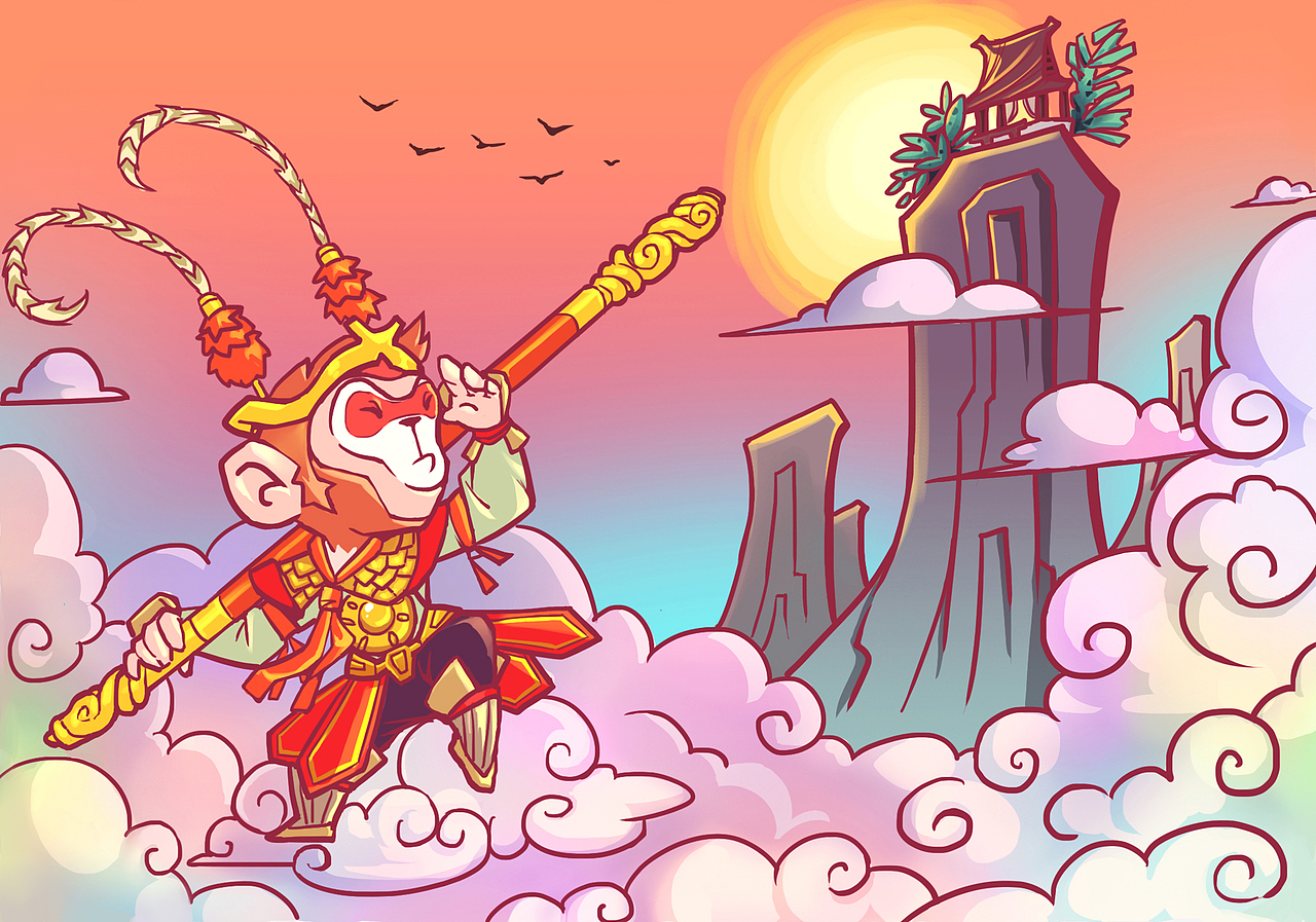 金甲大圣七彩祥云