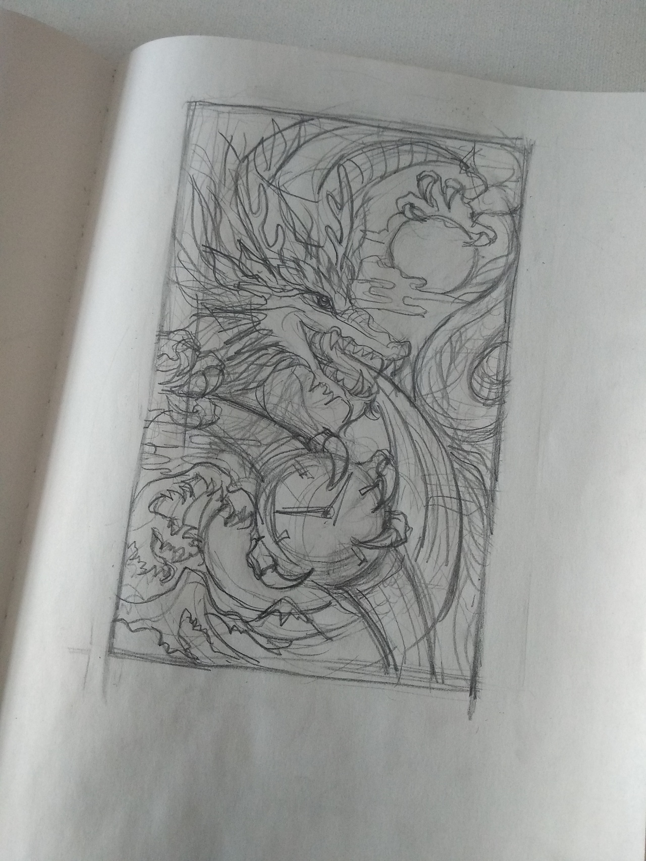 2副画的诞生——鳄鱼的龙朋友|纯艺术|绘画|睇眄君 - 原创作品 - 站酷