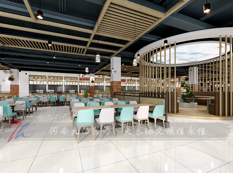 郑州高校食堂装修设计案例中原文化艺术学院餐厅效果图（图ZMjc2Nzk3MTYw） - 酒店餐饮设计 - 站酷设计师tianh18738185869原创素材 - 站酷ZCOOL