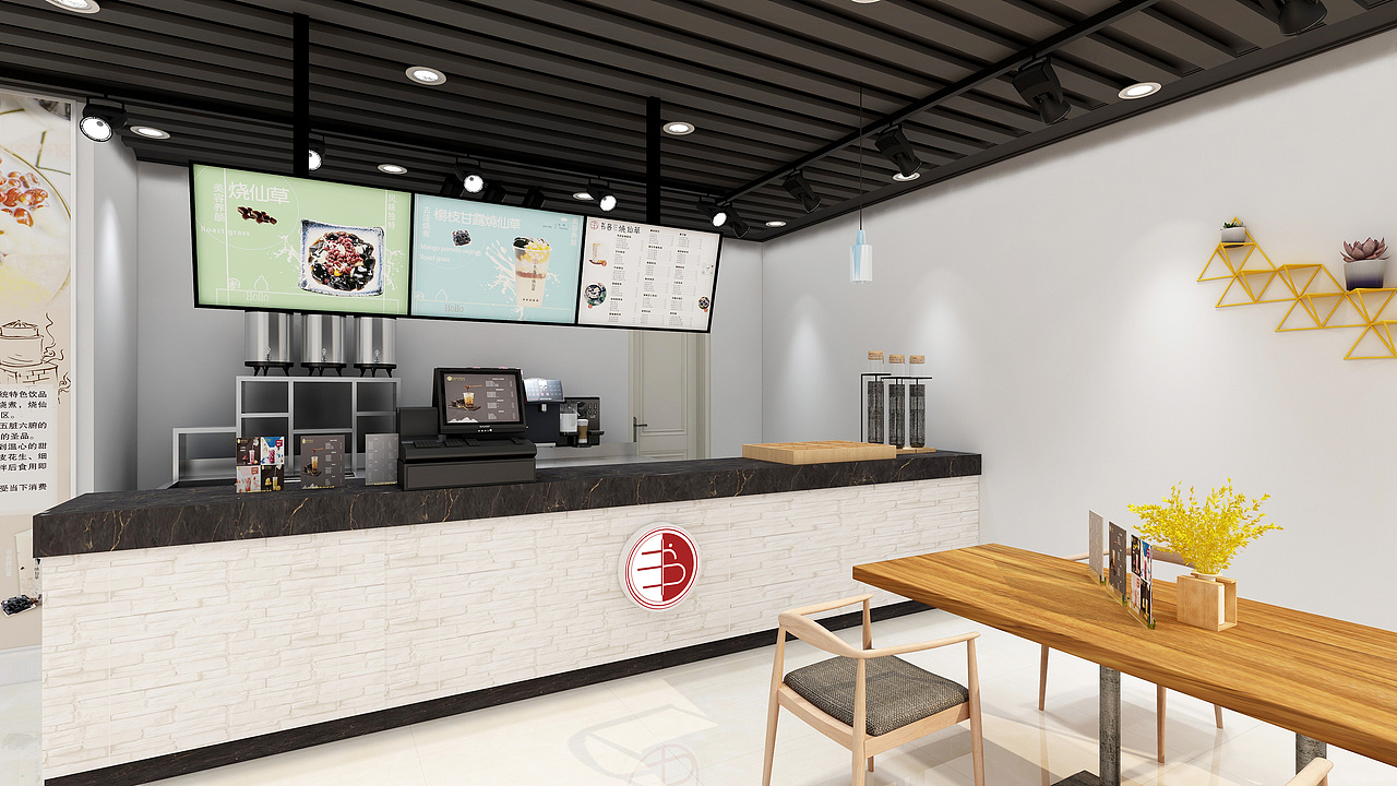 奶茶店装修效果图