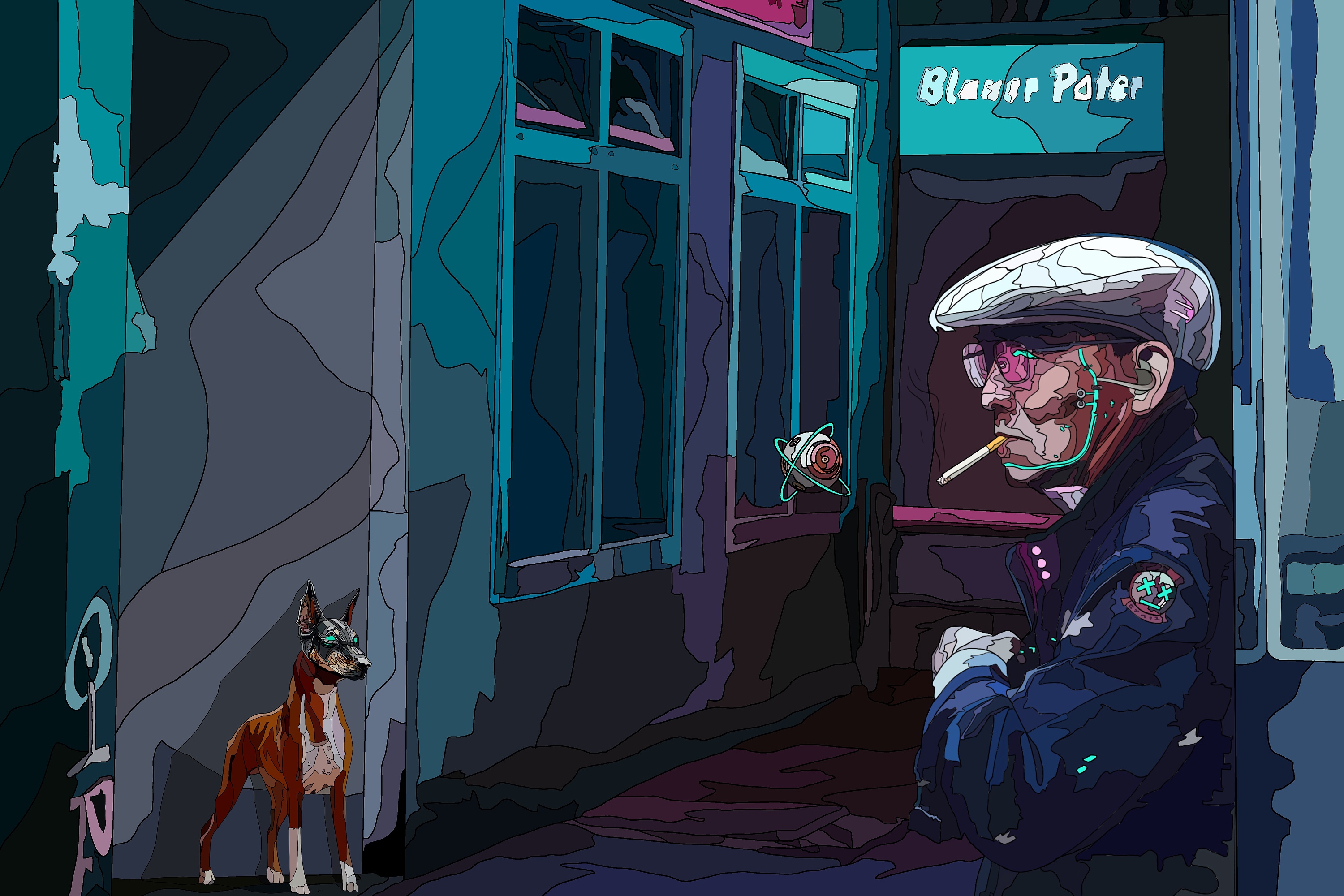 机械城市印象——赛博朋克风格插画创作