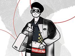 原创插画练习，滑板设计（非商业产品）