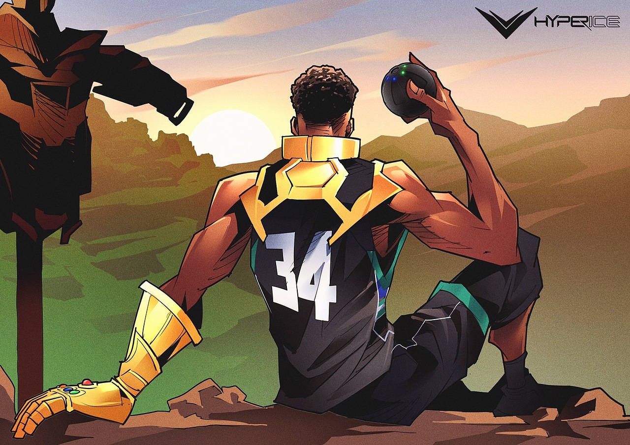 hperice运动康复篮球nba季后赛总决赛美漫插画 字母哥