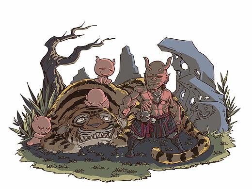 《鬼虎》（个人主页-ZMzk2NzEyMjg=） - 商业插画 - 站酷设计师漫匪原创素材 - 站酷ZCOOL